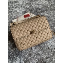 Valentino Garavani Large Rockstud Spike Nappa Shoulder Bag Sand
