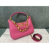 Valentino Garavani Nappa Leather Stud Sign Hobo Bag Pink