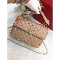 Valentino Garavani Nappa Medium Rockstud Spike Shoulder Bag Taupe
