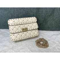 Valentino Garavani Nappa Rockstud Spike Bag Beige