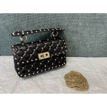 Valentino Garavani Nappa Rockstud Spike Bag Black