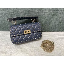 Valentino Garavani Nappa Rockstud Spike Bag Dark Blue
