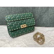 Valentino Garavani Nappa Rockstud Spike Bag Green
