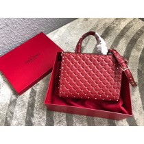 Valentino Garavani Rockstud Spike Tote Bag Red