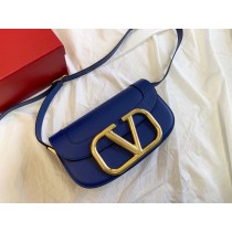 Valentino Garavani Super V Bag Calfskin Navy Blue