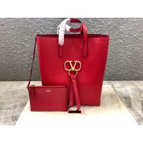 Valentino Garavani V Ring Tote Bag Red