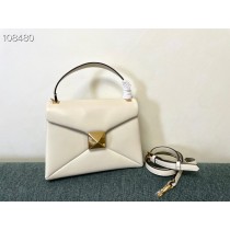 Valentino Small One Stud Handbag Nappa Leather Lambskin White