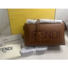 Fendi By the Way Shoulder Bag Medium Brown Leather