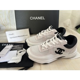 Chanel Women Sneaker CC Logo White Black