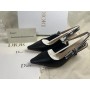 Christian Dior Leather Bow Accents Slingback Pumps