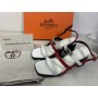 Hermes Colorblock Pattern Slingback Sandals