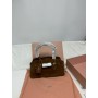 MIU MIU Aventure Large Dark Brown Suede Top Handle Bag