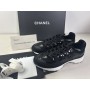Woman Chanel Sneakers CC Black Laminated Calfskin And Suede
