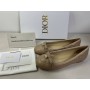 Dior Women Ballet Flat Nude Quilted Cannage Calfskin
