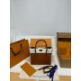 Louis Vuitton On My Side MM Leather Shearling Satchel Caramel Brown
