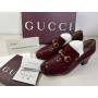 Gucci Horsebit Patent-Leather Pumps - Burgundy