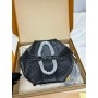 Louis Vuitton Keepall 55 Bandouliere Monogram Eclipse Travel Bag Black