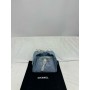 Chanel 25cm denim bag in light blue with a gold chain