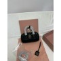 Miu Miu 5BB123 Matelassé Nappa Leather Top-handle Bag Black