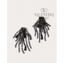 Top quality cheap valentino canada online Brightrain Metal And Crystal Earrings for Woman in Black