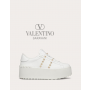 Knockoff valentino Ottawa Flatform Rockstud Untitled Sneaker In Calfskin for Woman in White