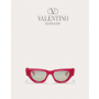 Knock off valentino canada store Ii - Cat Eye Acetate Vlogo Frame for Woman in Fuchsia/silver