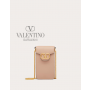 Top quality cheap valentino canada online Locò Calfskin Phone Case With Chain for Woman in Rose Cannelle
