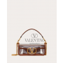 Buy knockoff valentino canada online Locò Shoulder Bag Made In Polymeric Material for Woman in Transparent/saddle Brown