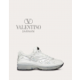 Shop replica valentino canada yorkdale Ms-2960 Low-top Sneaker In Fabric And Calfskin for Man in White/silver/pastel Gray