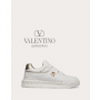 Buy knockoff valentino canada online One Stud Low-top Calfskin Sneaker for Woman in White/platinium