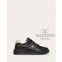 Shop fake valentino yorkdale toronto One Stud Low-top Sneaker In Nappa Leather for Man in Black