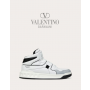 cheap knokcoff valentino canada outlet One Stud Mid-top Calfskin Sneaker for Man in White/ Black