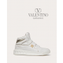 cheap knokcoff valentino canada outlet One Stud Mid-top Calfskin Sneaker for Woman in Platinum