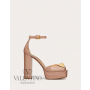fakes valentino Ottawa Open Toe Pump With One Stud Platform In Patent Leather 120 Mm for Woman in Rose Cannelle