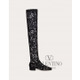cheap fake valentino canada store Over-the-knee Lace Boots 30mm for Woman in Black