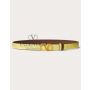 high quality fake valentino canada sale Reversible Vlogo Signature Belt In Glossy Calfskin 20 Mm for Woman in Pale Yellow/teak Brown