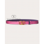 reps valentino canada locations Reversible Vlogo Signature Belt In Glossy Calfskin 20 Mm for Woman in Pink/purple