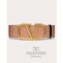 high quality fake valentino canada sale Reversible Vlogo Signature Belt In Glossy Calfskin 70 Mm for Woman in Smokey Beige/black