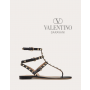 fakes valentino Ottawa Rockstud Calfskin Flat Flip-flop Sandal for Woman in Black