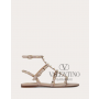 Shop replica valentino canada yorkdale Rockstud Flat Calfskin Sandal With Straps for Woman in Poudre