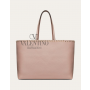 Discount valentino canada locations Rockstud Grainy Calfskin Tote Bag for Woman in Poudre