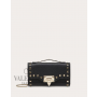 Replica valentino yorkdale toronto Rockstud Grainy Calfskin Wallet With Chain Strap for Woman in Black
