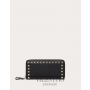 imitation valentino canada stores Rockstud Grainy Calfskin Zippered Wallet for Woman in Black