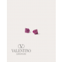 Real quality fake valentino canada Rockstud Metal And Crystal Earrings for Woman in Pink Pp