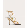 cheap fake valentino canada store Rockstud Net Mirror-effect Synthetic Sandal 100 Mm for Woman in Antique Brass