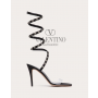Knockoff valentino Ottawa Rockstud Satin Sandal 100 Mm for Woman in Black