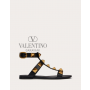 Buy fake valentino canada outlet Roman Stud Flat Calfskin Sandal for Woman in Black