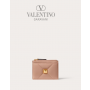 Real quality fake valentino canada Roman Stud Nappa Leather Coin Purse With Zipper for Woman in Rose Cannelle