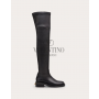 Knockoff valentino Ottawa Roman Stud Stretch Nappa Over-the-knee Boot 30mm for Woman in Black