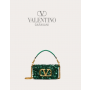Fake Valentino toronto Small Locò Shoulder Bag With 3d Embroidery for Woman in Antique Green